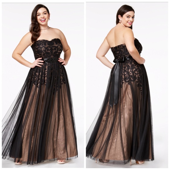 City Chic Dresses & Skirts - City Chic Strapless Tulle Overlay Gown Size S/16